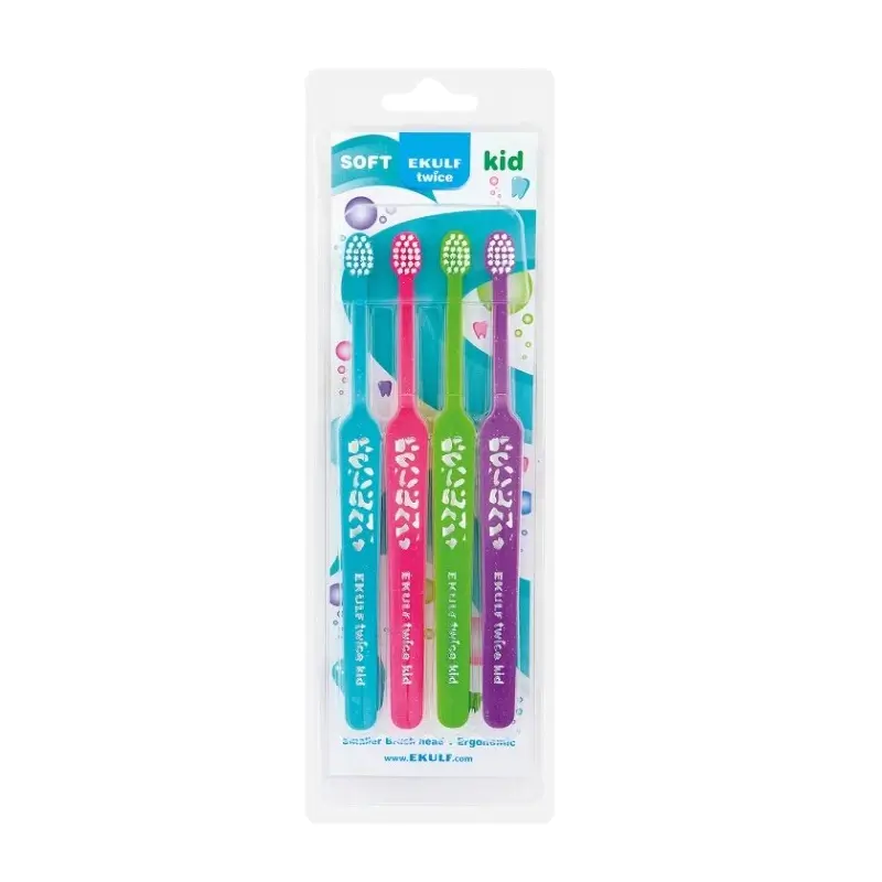 Ekulf Twice Kid Toothbrushes 4 pcs
